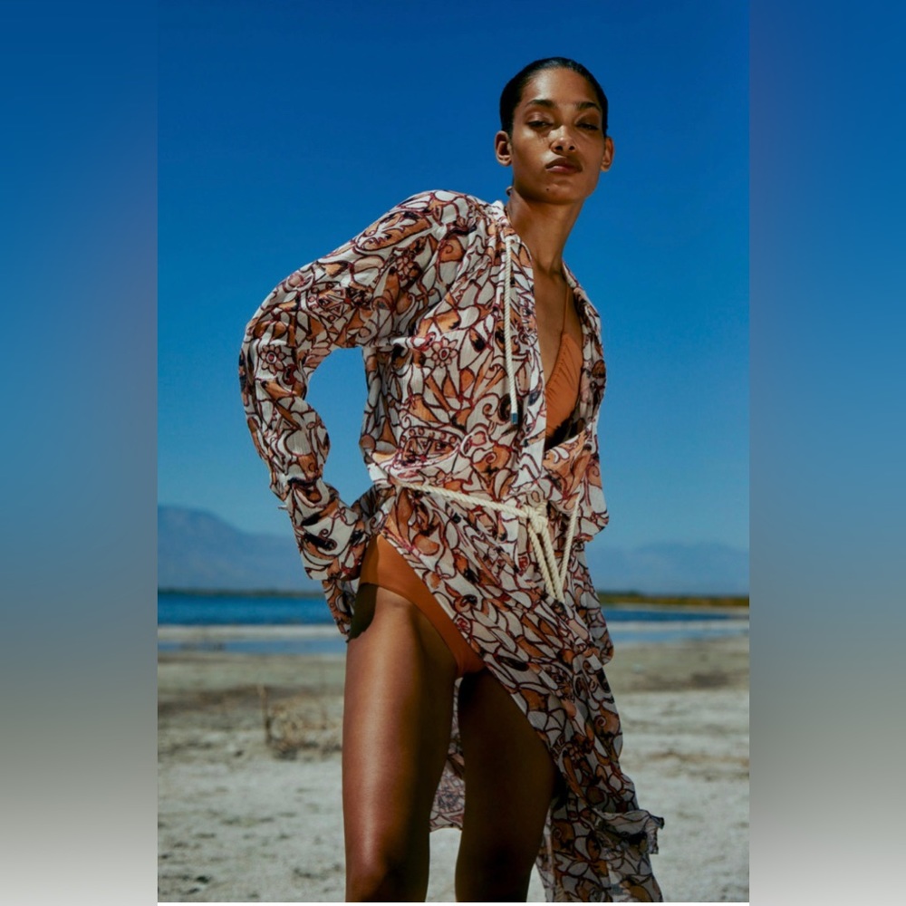 New A.L.C. Palma Silk & Linen-Blend Cover-Up XS/S